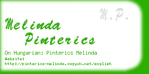 melinda pinterics business card